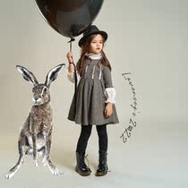lavensey Leuven jubilee children dress girl spring autumn foreign air dresses Inléline Agaric Side Fleece Dress