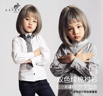 LAVENSEY Xinjiang cotton girls shirt white foreign style autumn and winter new retro court dress pure cotton standing girl