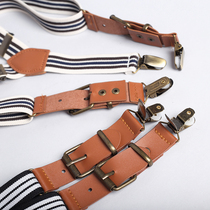 lveney Leuven Jubilee accessories 2022 New pint boy parquet 3 clips multicolored striped hanging pants with braces juvenile