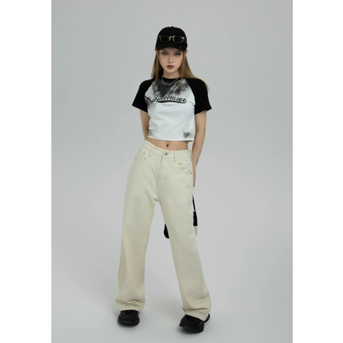 Оригинальная дизайнерская ретро короткая летняя футболка, тренд сезона, в американском стиле, короткий рукав