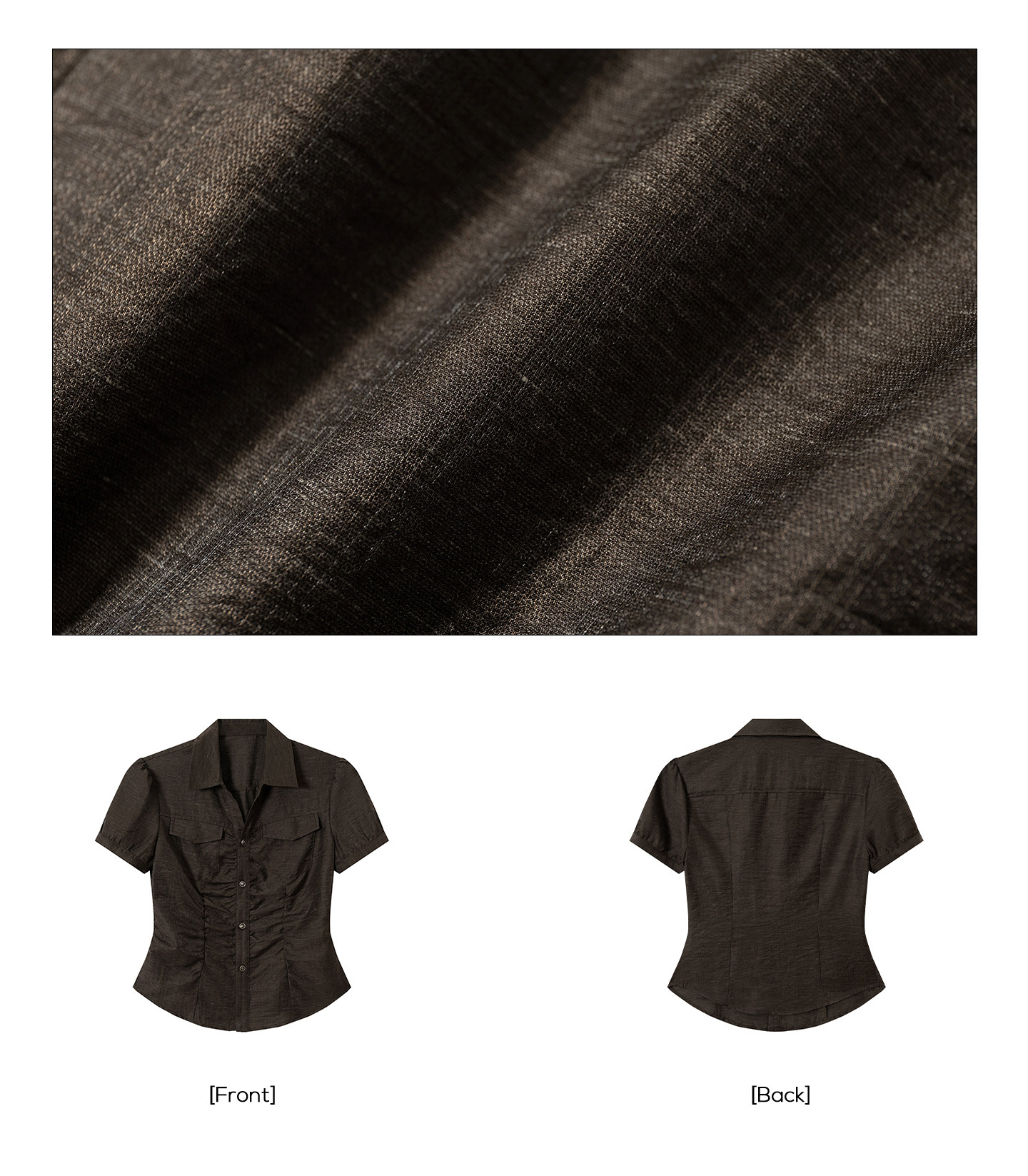 EZEK Checked Puff-Sleeve Cropped Shirt