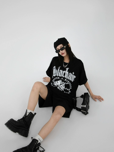 Американский ретро негабаритный короткий рукав