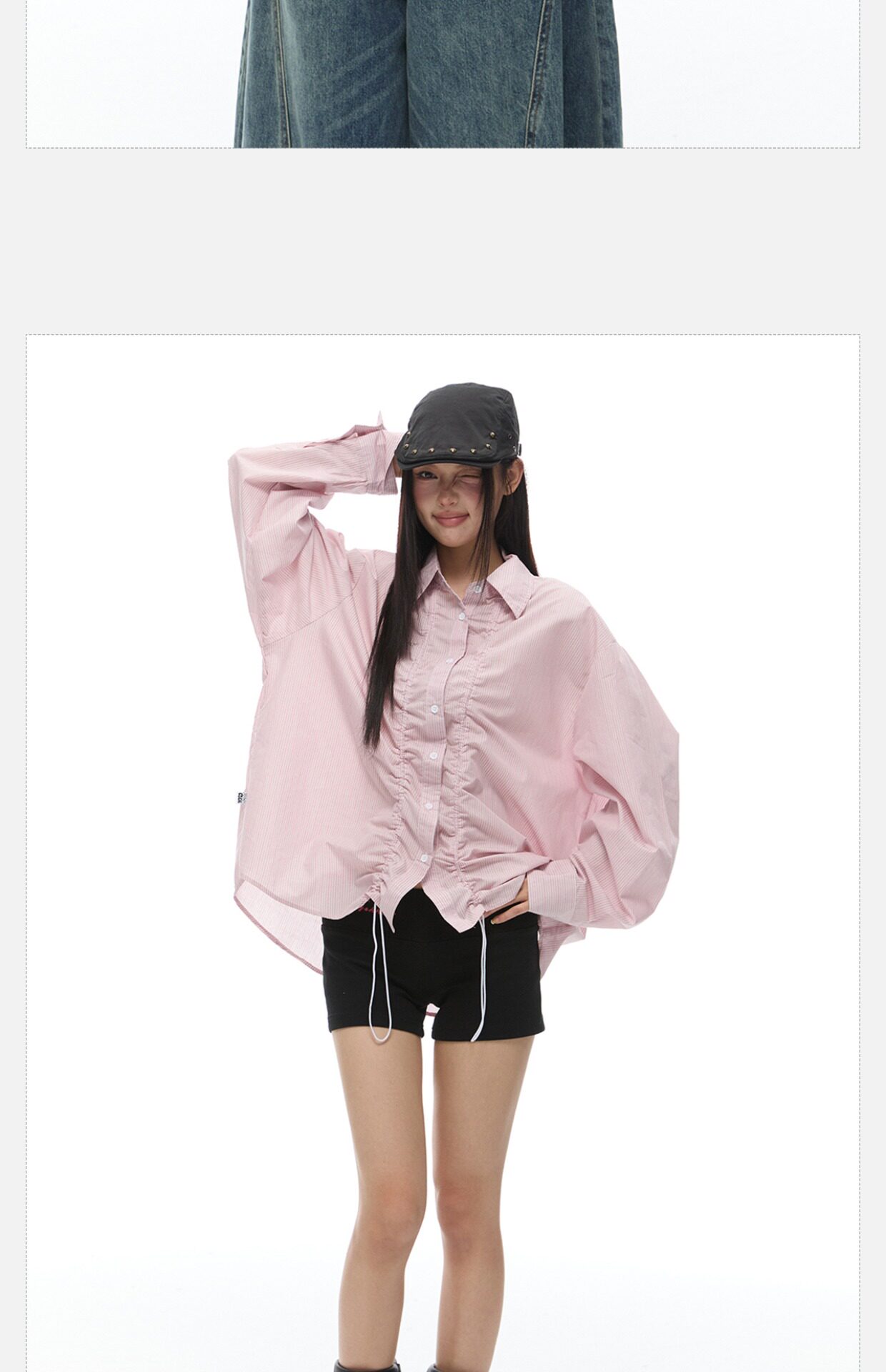 Тонкий лонгслив для отдыха, летняя рубашка, на шнурках, оверсайз 