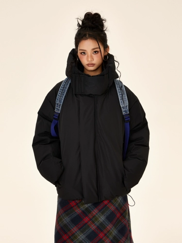 Белый бархатный зимний пуховик, корейская куртка, утиный пух, в корейском стиле, свободный крой