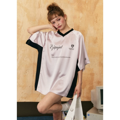 Спортивная футбольная форма, футболка с коротким рукавом, лонгслив, в американском стиле, свободный крой