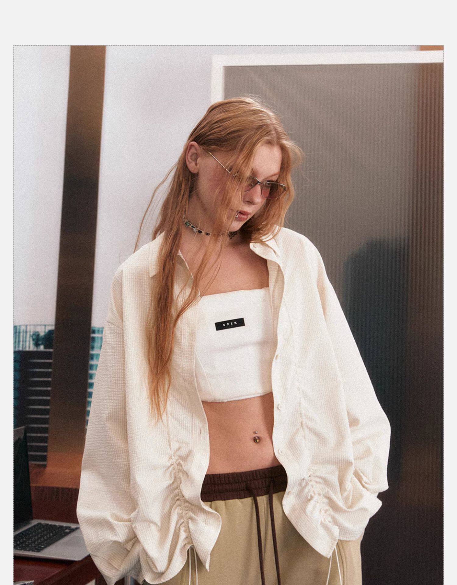 EZEK рубашка женские модели 2025 новый взрыв моделей Ранняя весна уникальный супер хороший смотреть куртка темперамент полоса накладки пальто женщина 