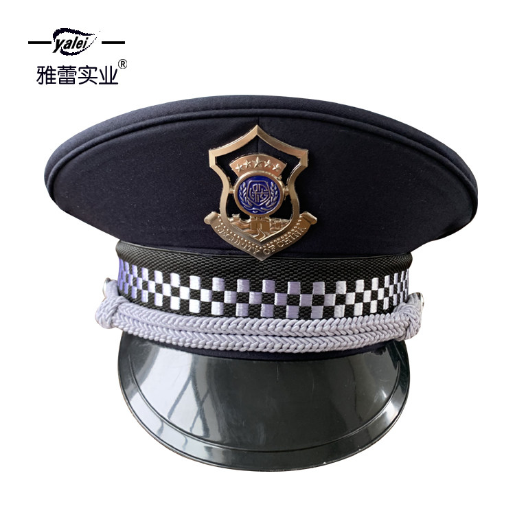 Hat factory processing custom security large cap nut spot navy blue security big brim hat men's training hat