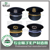 Black security cap gold silver badge cap grid security training cap community security big brimmed hat military cap