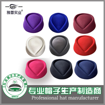 Wool flight hostess hat factory direct sale woolen front desk etiquette stage performance hat music team hat square dance girl concierge hat