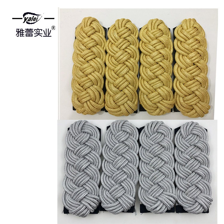 Gold epaulettes clothing accessories performance uniforms band etiquette shoulder straps factory direct sales hand-woven shoulder tags