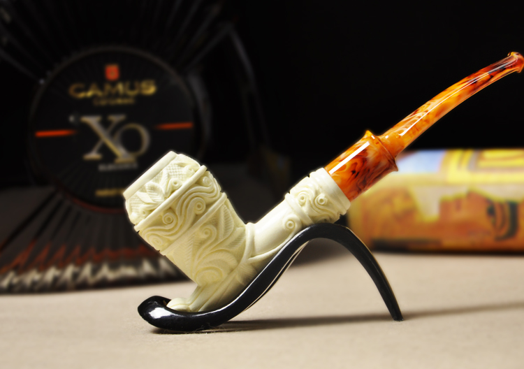 Raw stone spot Turkey ENDER Slipple Pipe 925 Silver Circle engraved directly