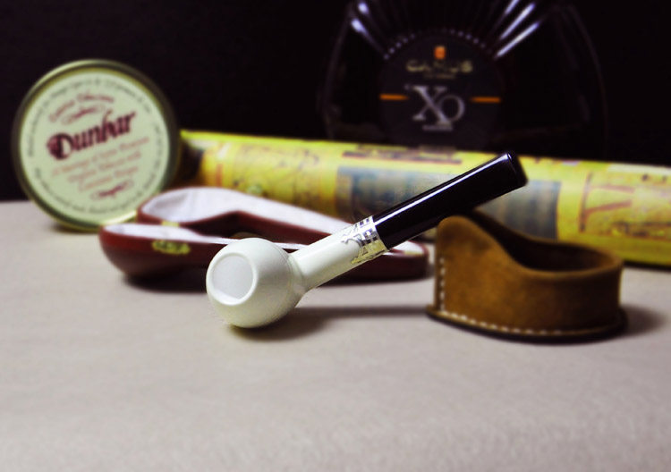 (original stone spot) Turkish IMP sea bubble stone tobacco fight 925 engraved silver ring glossy straight bucket