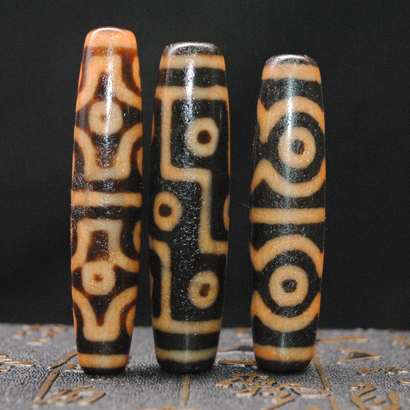 Tibetan natural genuine to pure high oil orange raw jade chalcedony old mine 379 eyes dzi pendant agate necklace