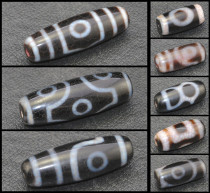 Tibet natural genuine to pure chalcedony old mineral medicine stone snail weathered pattern two three six nine eyes pearl necklace bracelet