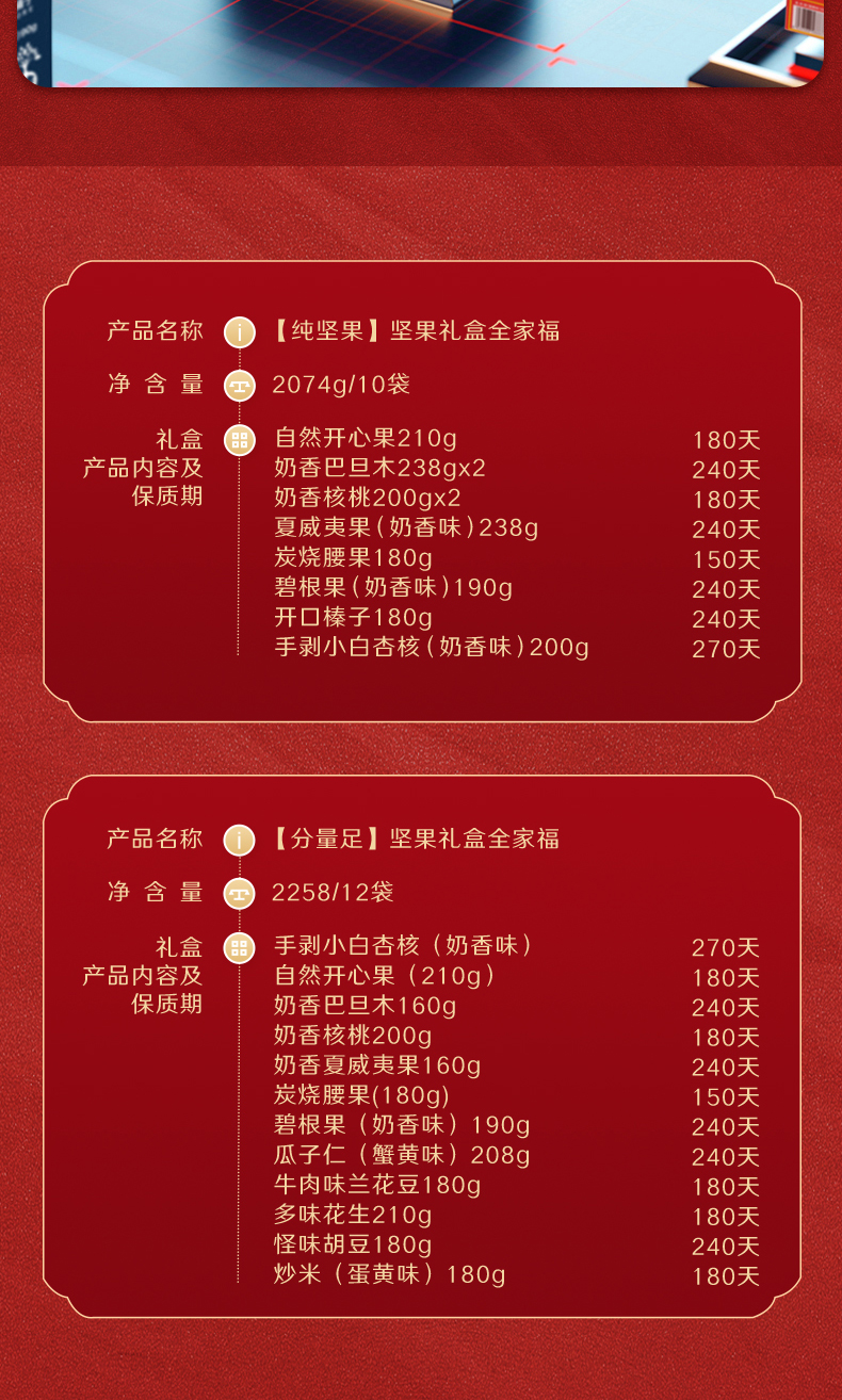 良品铺子&敦煌研究院 高端纯坚果 中秋送礼礼盒 2258g/12袋 图16
