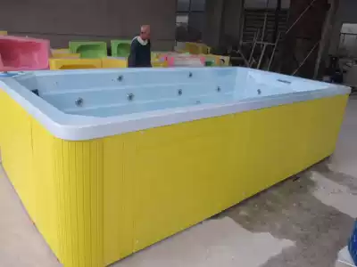 High-grade luxury one acrylic bubble surfing constant temperature cycle filter disinfection children's swimming pool 1 5*2 meters