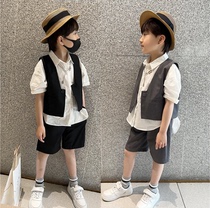 Boys small suit waistcoat Two sets of Xia Han version Trend children gown casual shorts boy fried street to play