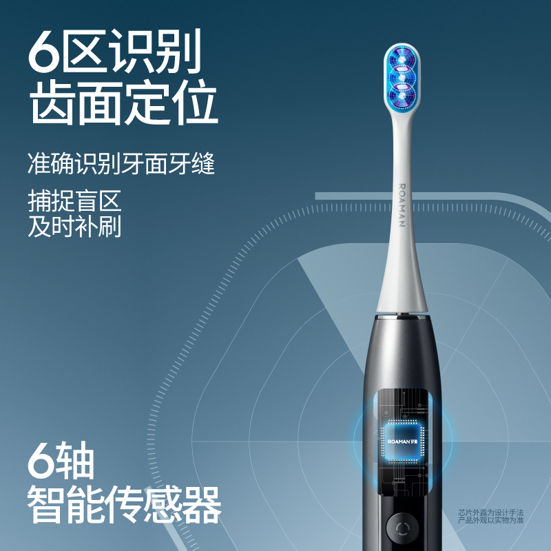 Roaman T10Pro Smart Electric Toothbrush with Display Screen, Fully Automatic, Unisex, Rechargeable, Waterproof