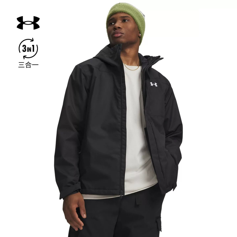 Under Armour Ua Three-In-One Jacket Men's 2026 Autumn and Winter New Fleece Liner Windproof and Water-Repellent Outdoor Sportswear Under Armour Ua Three-In-One Jacket Men's 2026 Autumn and Winter New Fleece Liner Windproof and Water-Repellent Outdoor Sportswear
