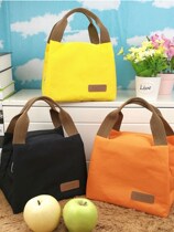 Rice bag handbag childrens simple work lunch box bag fashion insulation barrel horizontal solid color Oxford cloth Bento bag summer