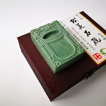 Songhua inkstone carving small inkstone Temple Imperial Yantang play the writing room Changbai Mountain specialty cultural gift inkstone calligraphy grinding Ink ink