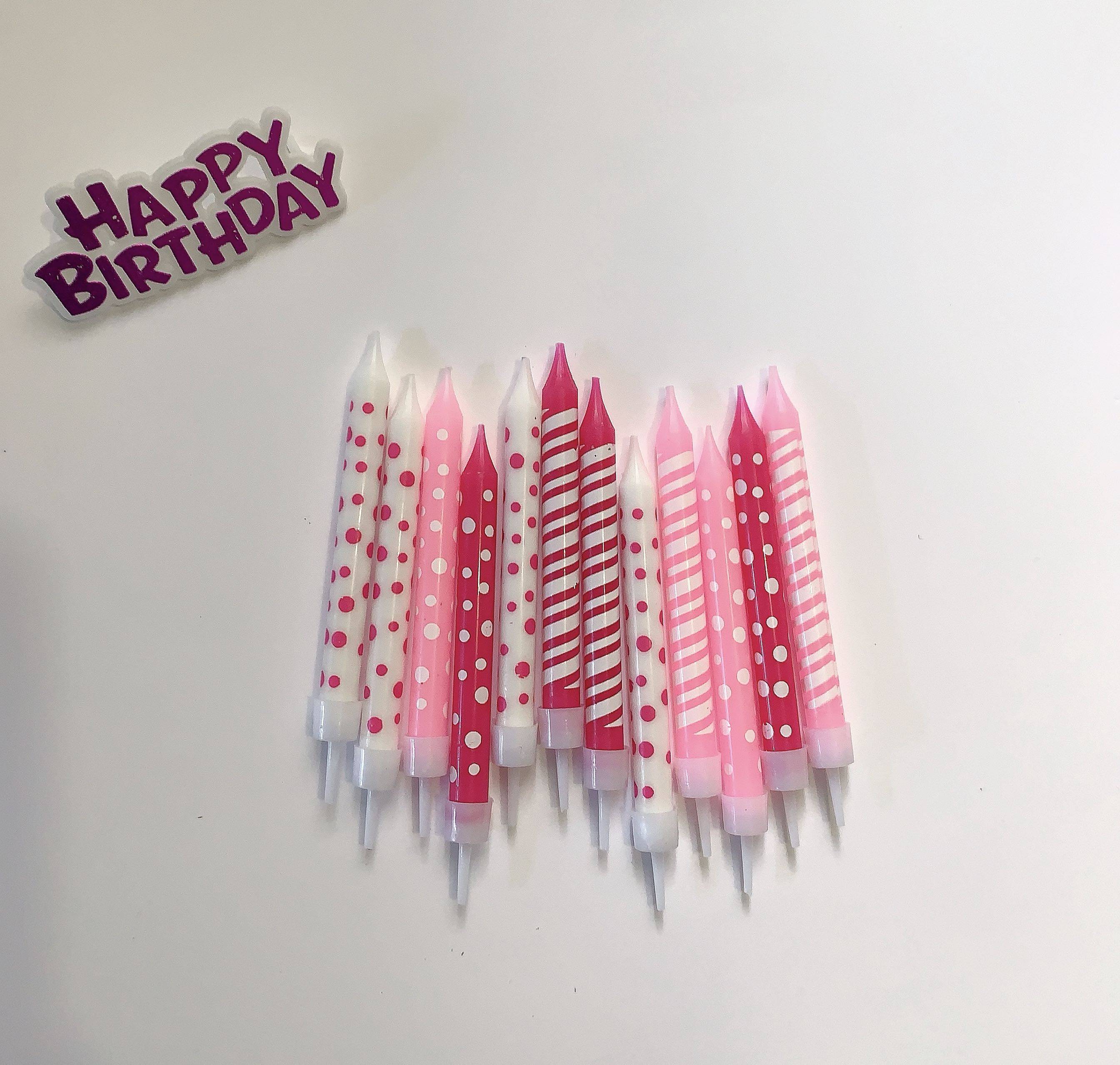 South Korea Ins Color Wave Dots Birthday Candles Kids Party Fresh Letters Cute Birthday Candles-Taobao