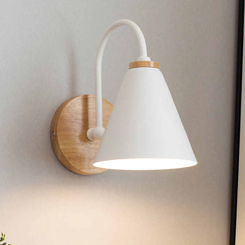 Aisle Light, Simple Bedroom Bedside Wall Lamp, Nordic Living Room Indoor Corridor Study Background Curved Wall Lamp E27