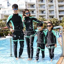 A family of four parent-child split swimsuit diving suit trousers long sleeve sunscreen female five-piece male girl boy