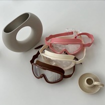 Korean ins childrens boys and girls large frame waterproof and anti-fog high-definition boys and girls diving swimming goggles adjustable