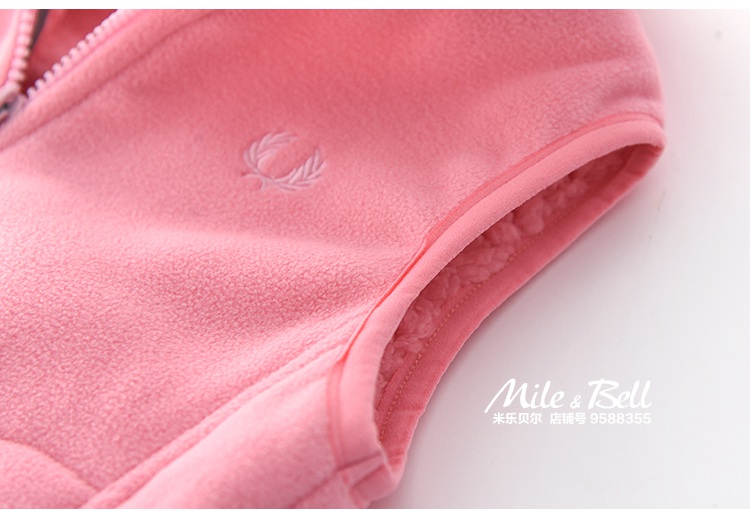 00 cotton dày ~ bé trai và bé gái cộng với áo nhung lông cừu 2018 thu đông mới quần áo trẻ em ấm áp dây kéo vest vest áo thun bé trai