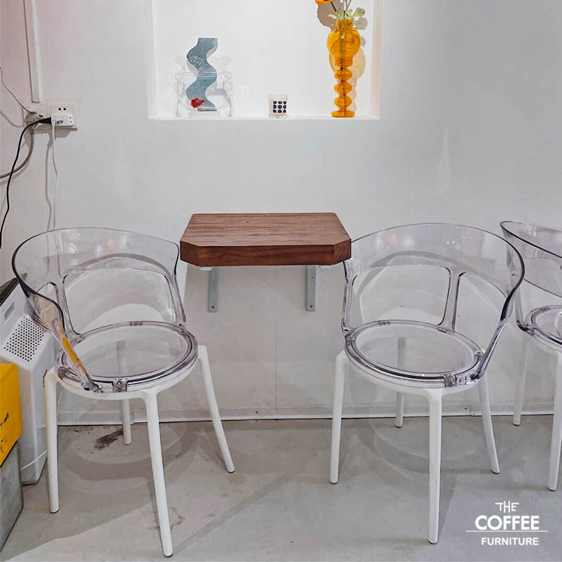 Red Red Simple Transparent Plastic Chair Light Luxury Backnet Red in Makeup Take Catering Chair Crystal Pressure Chair