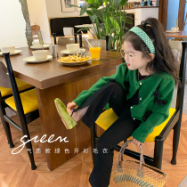 Girls knitted sweater little girl butterfly knife sweater 2022 new children baby girls Korean sweater coat