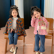Girls Net red fashion coat children 2022 autumn new Yang autumn small fragrant princess single - row clothes
