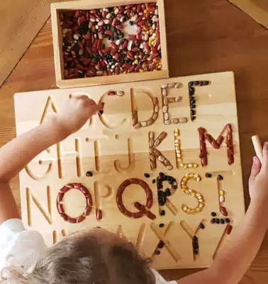 Montessori Reggio wooden reading mathematics alphabet geometric graphics pen early education creative board