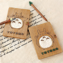 Creative Animation Stationery Hayao Miyazaki Totoro Wooden Notebook Cartoon Notepad Student Birthday Teachers Day Gift
