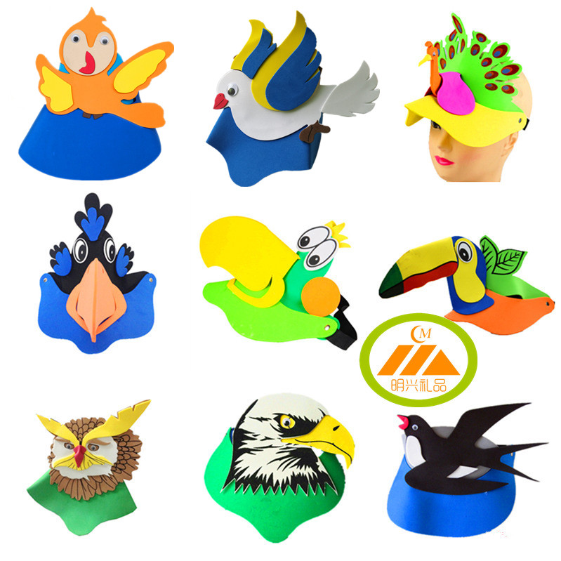 Bird headdress props hat children white 