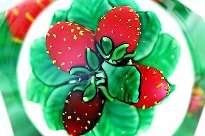  St. Louis Carved Plane Strawberry Art Glass Town Paper Pendulum parlor Decorative Home Desktop