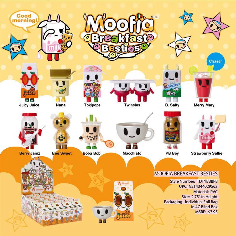 Серия завтрак Tokidoki Milk Family 2-е поколение Подтверждение слепого бокса Новая оригинальная
