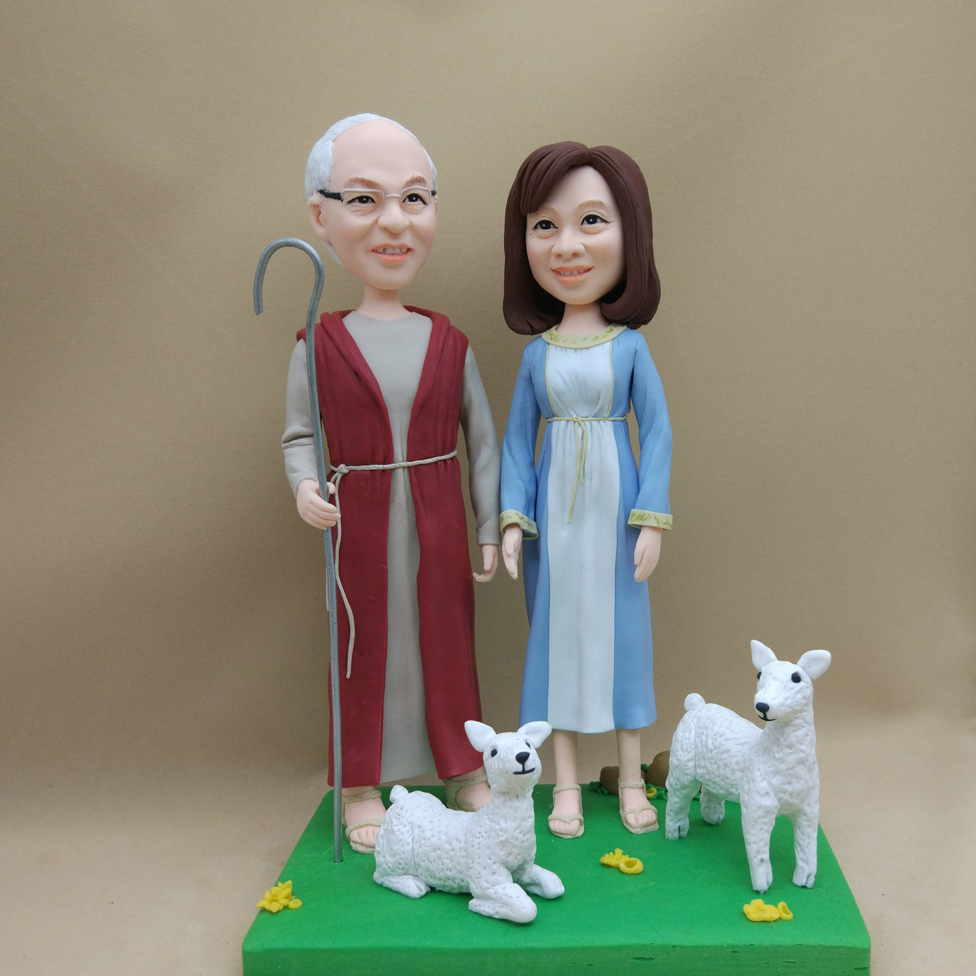 Christmas characters soft pottery dolls clay figurines real people custom birthday gifts wedding gifts car decorations