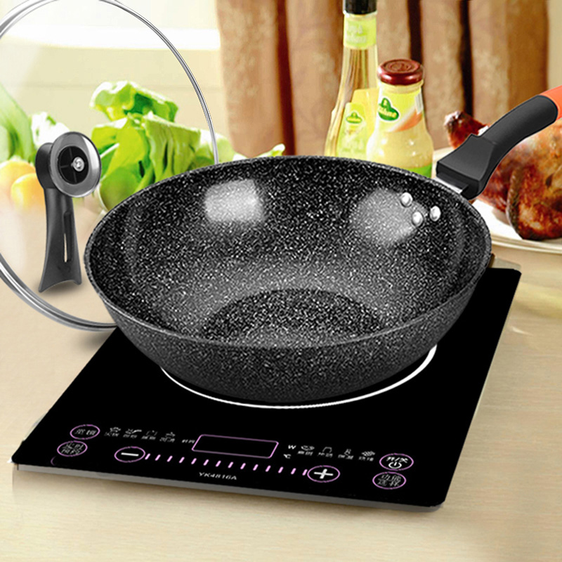 Household Maifan stone non-stick pot frying pan iron pot suitable for induction cooker gas stove special frying pan gas stove suitable