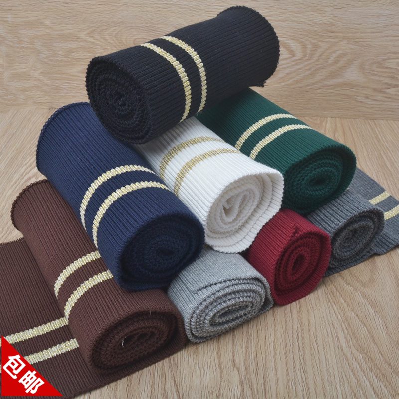 Pure Cotton Gold Thread Coarse Roo Tattoo Baseball Suit Neckline Cuffs Down Swing Elastic Rolipstick Thread Bum Not To Fall Off Color