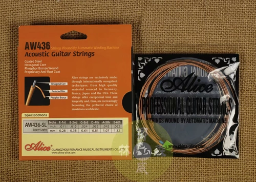 Алиса Алиса Фольк -баллад Вудс Гитарная строка 010 011 012 013 Установить строку 1 2 3 СДЕЛИЧЕСКИЕ СТРИНГА AW436