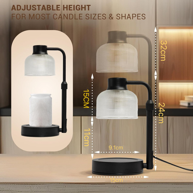 Simple and High-End Flameless Aromatherapy Lamp, Adjustable Height Wax Melting Lamp, Bedroom Candle Melting Lamp, Ambiance Decoration, Wedding and Birthday Gift