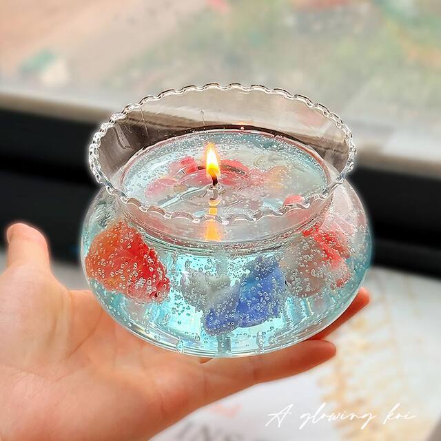 [Bubble Fish Tank] Gift Box with Goldfish Scented Candle, Bedroom Fragrance Ornament, Long-Lasting Home Fragrance, Birthday Gift