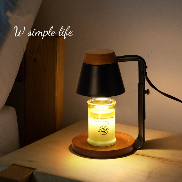 American-Style Adjustable Height and Dimmable Wax Melting Lamp, Flameless Aromatherapy Bedroom Atmosphere Diffuser, Candle Melting Lamp, Wedding and Birthday Gift