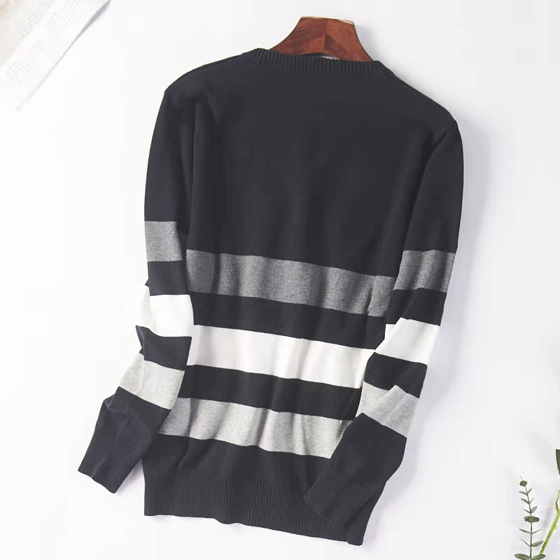 24.647 xuân và Hàn Quốc phiên bản sọc Casual của mùa thu mới Men nghi Simple Knit Cardigan Coat ngày 28 tháng 3.