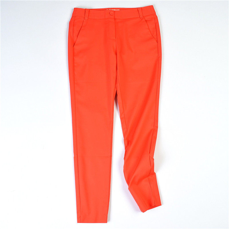 67993 Spring Summer New women's fashion Fashion Candy Orange red Body Thin Smoke Tubes Pants Temperament Long Pants 419