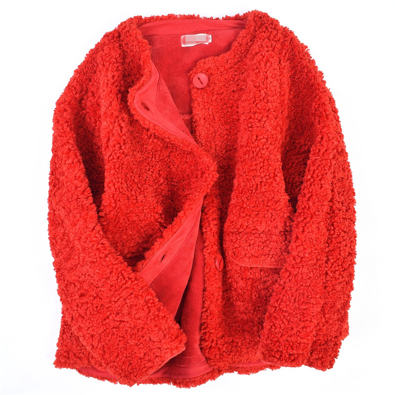 67186 Spring Autumn Winter New Products Han Edition Fashion Casual Display Slim Pure Color Loose Single Row Of Cashmere Jacket Woman 42