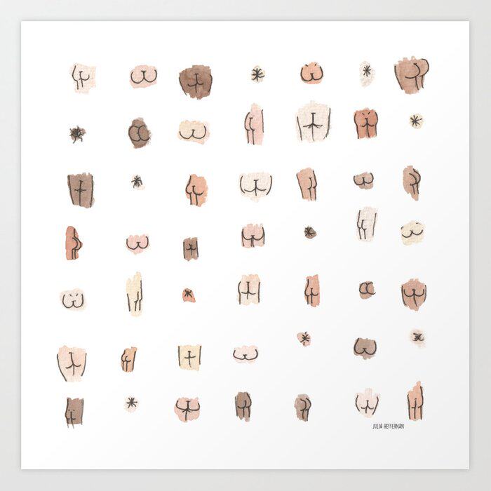 Spot AHD | Julia Heffernan American Decorative Painting Fun Hand-painted Ass Chest Art Hanging Painting