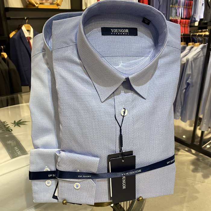 Counter 780 Youngor Long Sleeve Shirt Men's Slim Cotton Free Ironing Shirt Business DP100170IBY